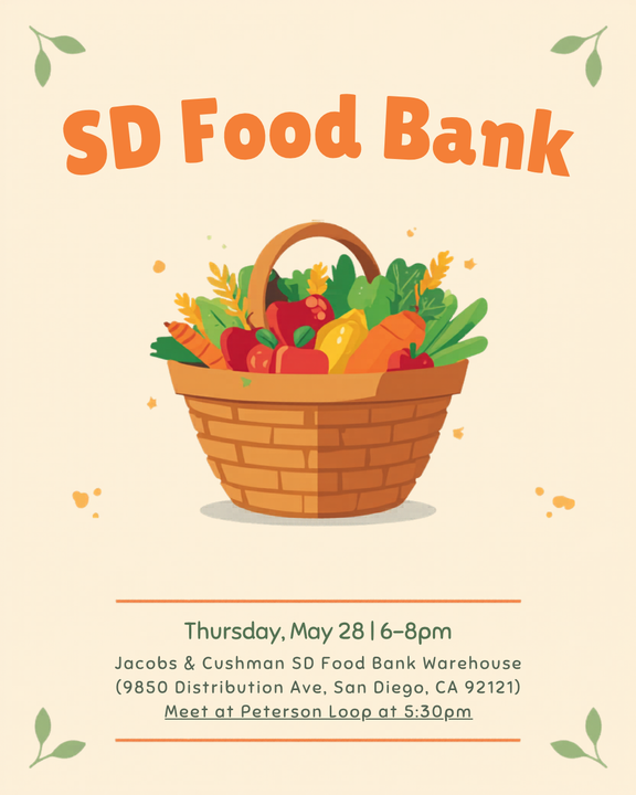 San Diego Food Bank packing drive flyer with date, time, and location