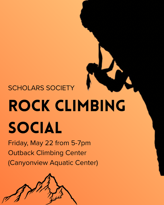 Rock Climbing Social flyer with date, time, and location
