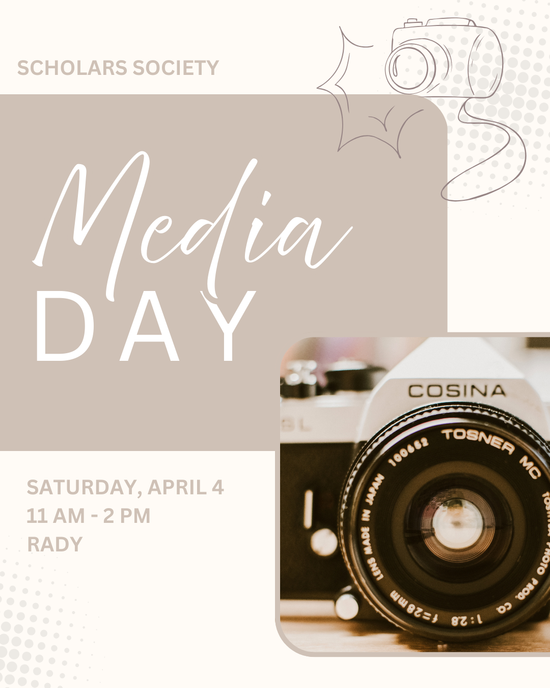 Media Day flyer with date, time, and location