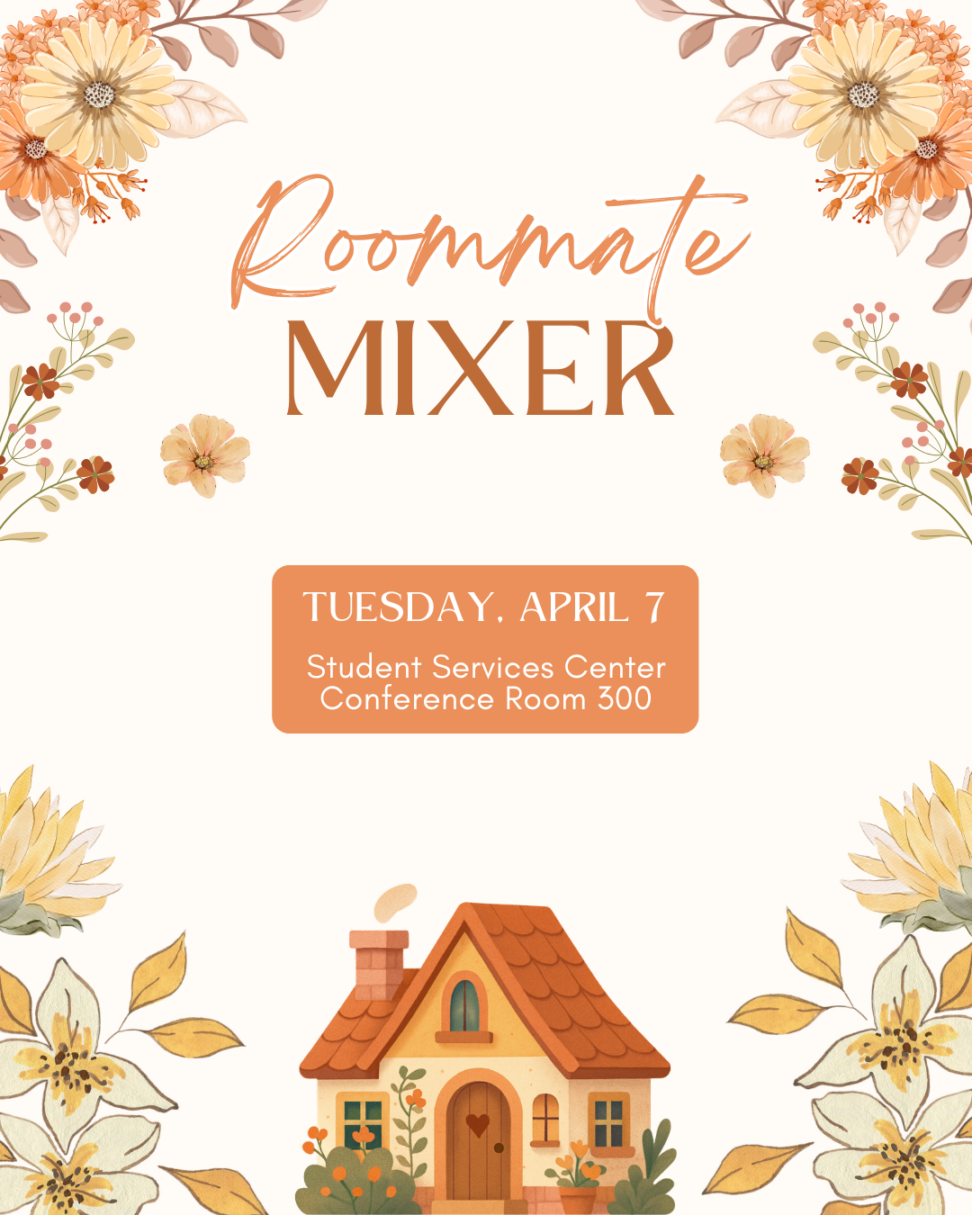 Roommate Mixer flyer with date and location